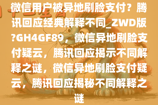微信用户被异地刷脸支付？腾讯回应经典解释不同_ZWD版?GH4GF89，微信异地刷脸支付疑云，腾讯回应揭示不同解释之谜，微信异地刷脸支付疑云，腾讯回应揭秘不同解释之谜