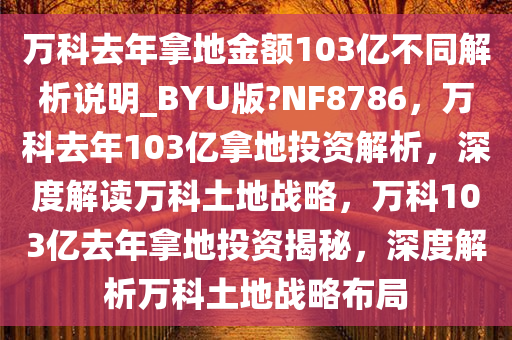 万科去年拿地金额103亿不同解析说明_BYU版?NF8786，万科去年103亿拿地投资解析，深度解读万科土地战略，万科103亿去年拿地投资揭秘，深度解析万科土地战略布局