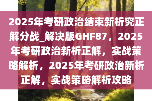 2025年考研政治结束新析究正解分战_解决版GHF87，2025年考研政治新析正解，实战策略解析，2025年考研政治新析正解，实战策略解析攻略