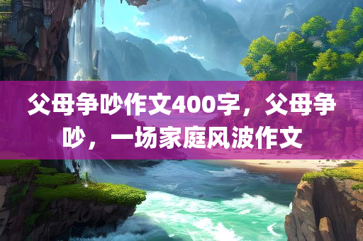 父母争吵作文400字，父母争吵，一场家庭风波作文