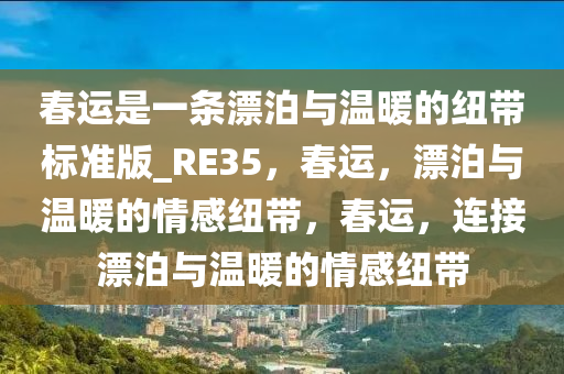 春运是一条漂泊与温暖的纽带标准版_RE35，春运，漂泊与温暖的情感纽带，春运，连接漂泊与温暖的情感纽带