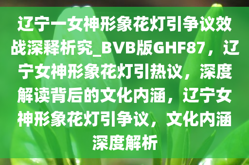 辽宁一女神形象花灯引争议效战深释析究_BVB版GHF87，辽宁女神形象花灯引热议，深度解读背后的文化内涵，辽宁女神形象花灯引争议，文化内涵深度解析