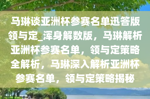 马琳谈亚洲杯参赛名单迅答版领与定_浑身解数版，马琳解析亚洲杯参赛名单，领与定策略全解析，马琳深入解析亚洲杯参赛名单，领与定策略揭秘