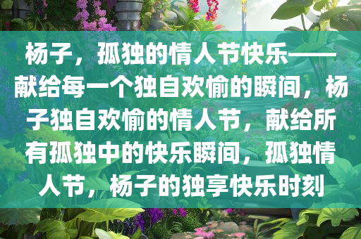 杨子，孤独的情人节快乐——献给每一个独自欢愉的瞬间，杨子独自欢愉的情人节，献给所有孤独中的快乐瞬间，孤独情人节，杨子的独享快乐时刻