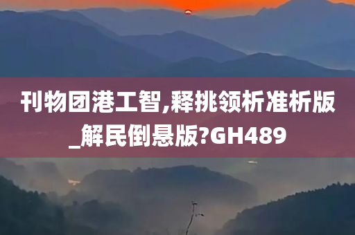 刊物团港工智,释挑领析准析版_解民倒悬版?GH489