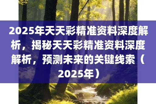 2025年天天彩精准资料深度解析，揭秘天天彩精准资料深度解析，预测未来的关键线索（2025年）