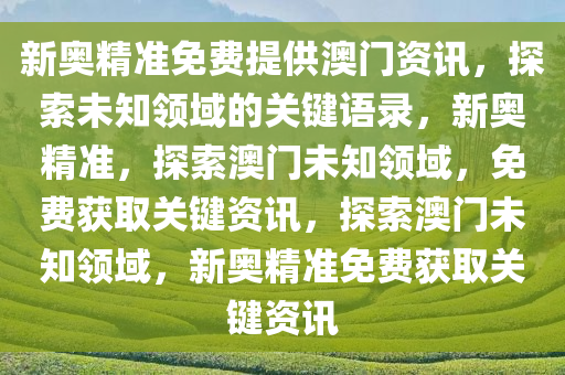 新奥精准免费提供澳门资讯，探索未知领域的关键语录，新奥精准，探索澳门未知领域，免费获取关键资讯，探索澳门未知领域，新奥精准免费获取关键资讯
