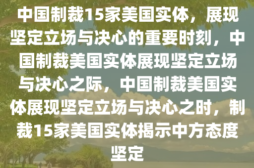 中国制裁15家美国实体，展现坚定立场与决心的重要时刻，中国制裁美国实体展现坚定立场与决心之际，中国制裁美国实体展现坚定立场与决心之时，制裁15家美国实体揭示中方态度坚定