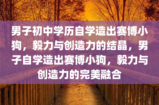 男子初中学历自学造出赛博小狗，毅力与创造力的结晶，男子自学造出赛博小狗，毅力与创造力的完美融合