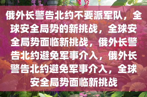 俄外长警告北约不要派军队，全球安全局势的新挑战，全球安全局势面临新挑战，俄外长警告北约避免军事介入，俄外长警告北约避免军事介入，全球安全局势面临新挑战
