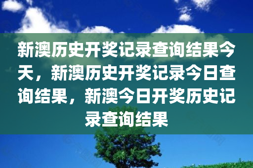 新澳历史开奖记录查询结果今天，新澳历史开奖记录今日查询结果，新澳今日开奖历史记录查询结果