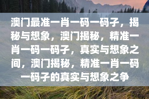 澳门最准一肖一码一码孑，揭秘与想象，澳门揭秘，精准一肖一码一码孑，真实与想象之间，澳门揭秘，精准一肖一码一码孑的真实与想象之争