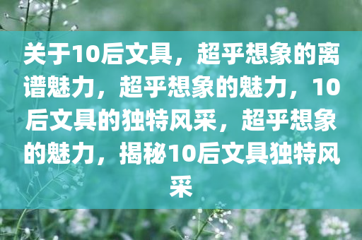 关于10后文具，超乎想象的离谱魅力，超乎想象的魅力，10后文具的独特风采，超乎想象的魅力，揭秘10后文具独特风采