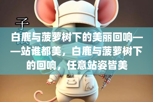 白鹿与菠萝树下的美丽回响——站谁都美，白鹿与菠萝树下的回响，任意站姿皆美