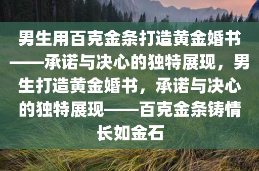 男生用百克金条打造黄金婚书——承诺与决心的独特展现，男生打造黄金婚书，承诺与决心的独特展现——百克金条铸情长如金石