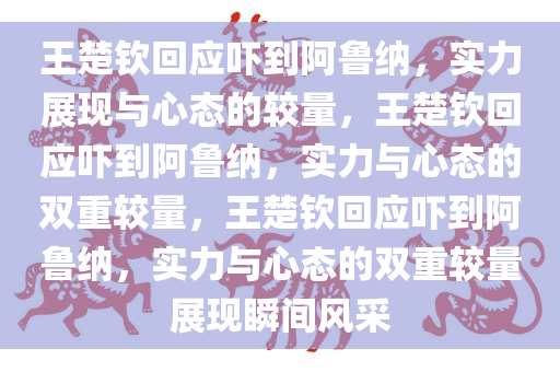 王楚钦回应吓到阿鲁纳，实力展现与心态的较量，王楚钦回应吓到阿鲁纳，实力与心态的双重较量，王楚钦回应吓到阿鲁纳，实力与心态的双重较量展现瞬间风采