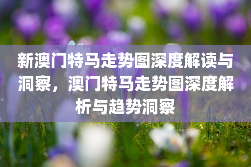 新澳门特马走势图深度解读与洞察，澳门特马走势图深度解析与趋势洞察