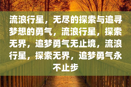流浪行星，无尽的探索与追寻梦想的勇气，流浪行星，探索无界，追梦勇气无止境，流浪行星，探索无界，追梦勇气永不止步