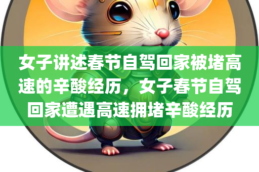 女子讲述春节自驾回家被堵高速的辛酸经历，女子春节自驾回家遭遇高速拥堵辛酸经历