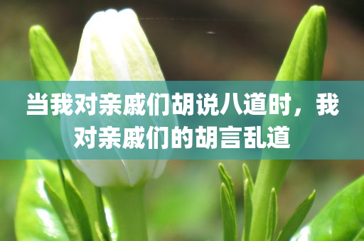 当我对亲戚们胡说八道时，我对亲戚们的胡言乱道