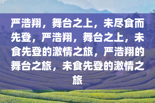 严浩翔，舞台之上，未尽食而先登，严浩翔，舞台之上，未食先登的激情之旅，严浩翔的舞台之旅，未食先登的激情之旅