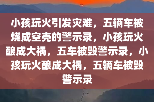 小孩玩火引发灾难，五辆车被烧成空壳的警示录，小孩玩火酿成大祸，五车被毁警示录，小今晚必出三肖2025_2025新澳门精准免费提供·精确判断孩玩火酿成大祸，五辆车被毁警示录