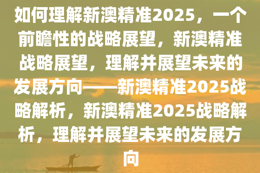 如何理解新澳精准2025，一个前瞻性的战略展望，新澳精准战略展望，理解并展望未来的发展方向——新澳精准2025战略解析，新澳精准2025战略解析，理解并展望未来的发展方向