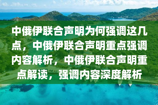 中俄伊联合声明为何强调这几点，中俄伊联合声明重点强调内容解析，中俄伊联合声明重点解读，强调内容深度解析