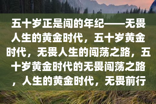 五十岁正是闯的年纪——无畏人生的黄金时代，五十岁黄金时代，无畏人生的闯荡之路，五十岁黄金时代的无畏闯荡之路，人生的黄金时代，无畏前行