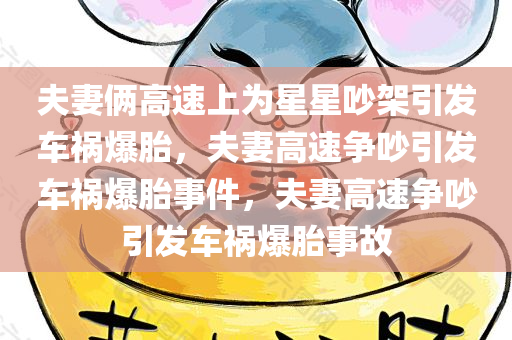 夫妻俩高速上为星星吵架引发车祸爆胎，夫妻高速争吵引发车祸爆胎事件，夫妻高速争吵引发车祸爆胎事故