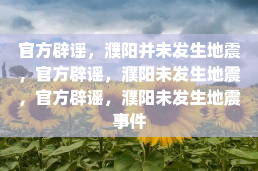 官方辟谣，濮阳并未发生地震，官方辟谣，濮阳未发生地震，官方辟谣，濮阳未发生地震事件