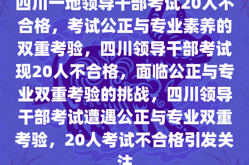 四川一地领导干部考试20人不合格，考试公正与专业素养的双重考验，四川领导干部考试现20人不合格，面临公正与专业双重考验的挑战
