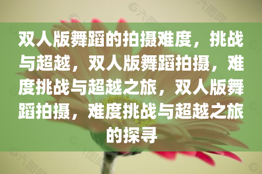 双人版舞蹈的拍摄难度，挑战与超越，双人版舞蹈拍摄，难度挑战与超越之旅，双人版舞蹈拍摄，难度挑战与超越之旅的探寻今晚必出三肖2025_2025新澳门精准免费提供·精确判断