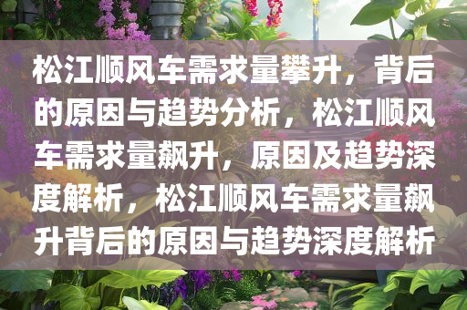 松江顺风车需求量攀升，背后的原因与趋势分析，松江顺风车需求量飙升，原因及趋势深度解析，松江顺风车需求量飙升背后的原因与趋势深度解析