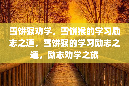 雪饼猴劝学，雪饼猴的学习励志之道，雪饼猴的学习励志之道，励志劝学之旅今晚必出三肖2025_2025新澳门精准免费提供·精确判断