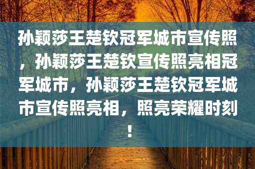 孙颖莎王今晚必出三肖2025_2025新澳门精准免费提供·精确判断楚钦冠军城市宣传照，孙颖莎王楚钦宣传照亮相冠军城市，孙颖莎王楚钦冠军城市宣传照亮相，照亮荣耀时刻！