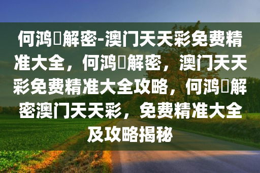 何鸿燊解密-澳门天天彩免费精准大全，何鸿燊解密，澳门天天彩免费精准大全攻略，何鸿燊解密澳门天天彩，免费精准大全及攻略揭秘