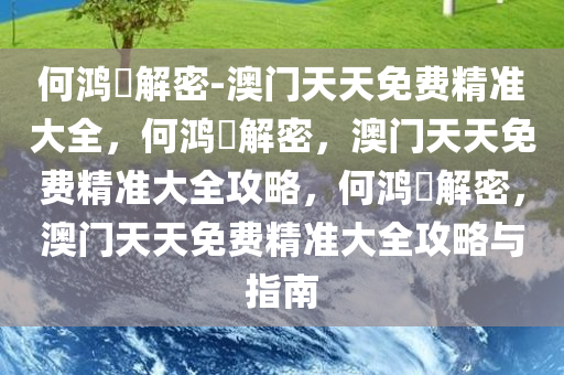 何鸿燊解密-澳门天天免费精准大全，何鸿燊解密，澳门天天免费精准大全攻略，何鸿燊解密，澳门天天免费精准大全攻略与指南