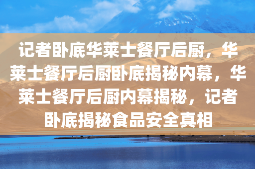 记者卧底华莱士餐厅后厨，华莱士餐厅后厨卧底揭秘内幕，华莱士餐厅后厨内幕揭秘，记者卧底揭秘食品安全真相