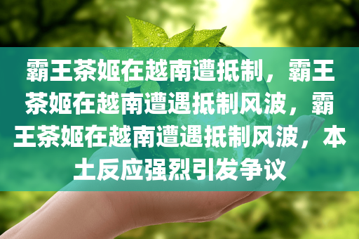 霸王茶姬在越南遭抵制，霸王茶姬在越南遭遇抵制风波，霸王茶姬在越南遭遇抵制风波，本土反应强烈引发争议