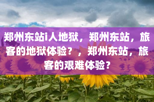 郑州东站i人地狱，郑州东站，旅客的地狱体验？，郑州东站，旅客的艰难体验？