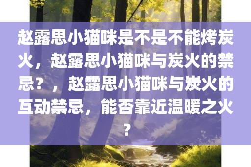 赵露思小猫咪是不是不能烤炭火，赵露思小猫咪与炭火的禁忌？