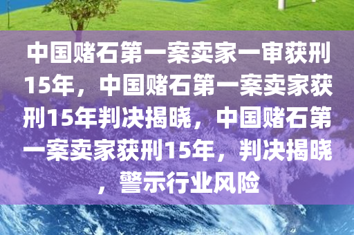 中国赌石第一案卖家一审获刑15年，中国赌石第一案卖家获刑15年判决揭晓，中国赌石第一案卖家获刑15年，判决揭晓，警示行业风险