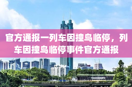 官方通报一列车因撞鸟临停，列车因撞鸟临停事件官方通报