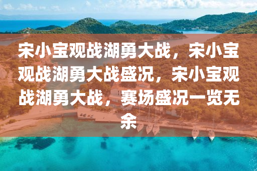 宋小宝观战湖勇大战，宋小宝观战湖勇大战盛况，宋小宝观战湖勇大战，赛场盛况一览无余