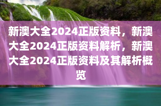 新澳大全2024正版资料，新澳大全2024正版资料解析，新澳大全2024正版资料及其解析概览