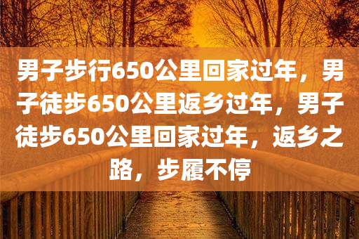 男子步行650公里回家过年，男子徒步650公里返乡过年，男子徒步650公里回家过年，返乡之路，步履不停