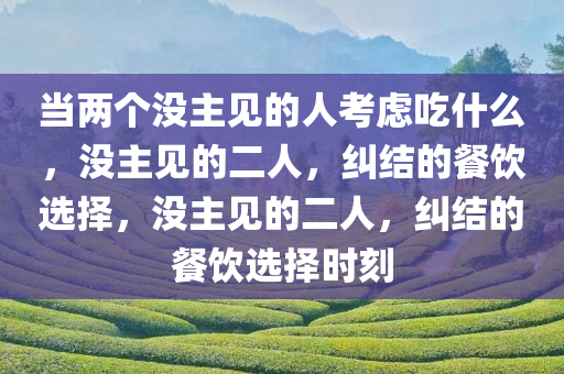 当两个没主见的人考虑吃什么，没主见的二人，纠结的餐饮选择，没主见的二人，纠结的餐饮选择时刻