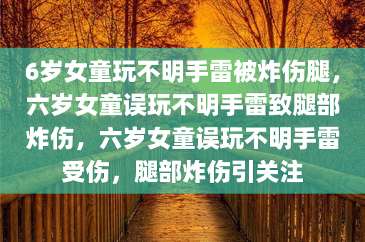 6岁女童玩不明手雷被炸伤腿，六岁女童误玩不明手雷致腿部炸伤，六岁女童误玩不明手雷受伤，腿部炸伤引关注