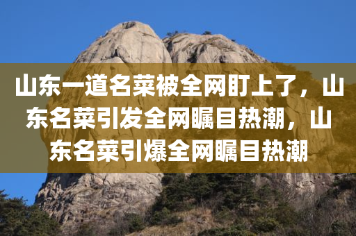 山东一道名菜被全网盯上了，山东名菜引发全网瞩目热潮，山东名菜引爆全网瞩目热潮